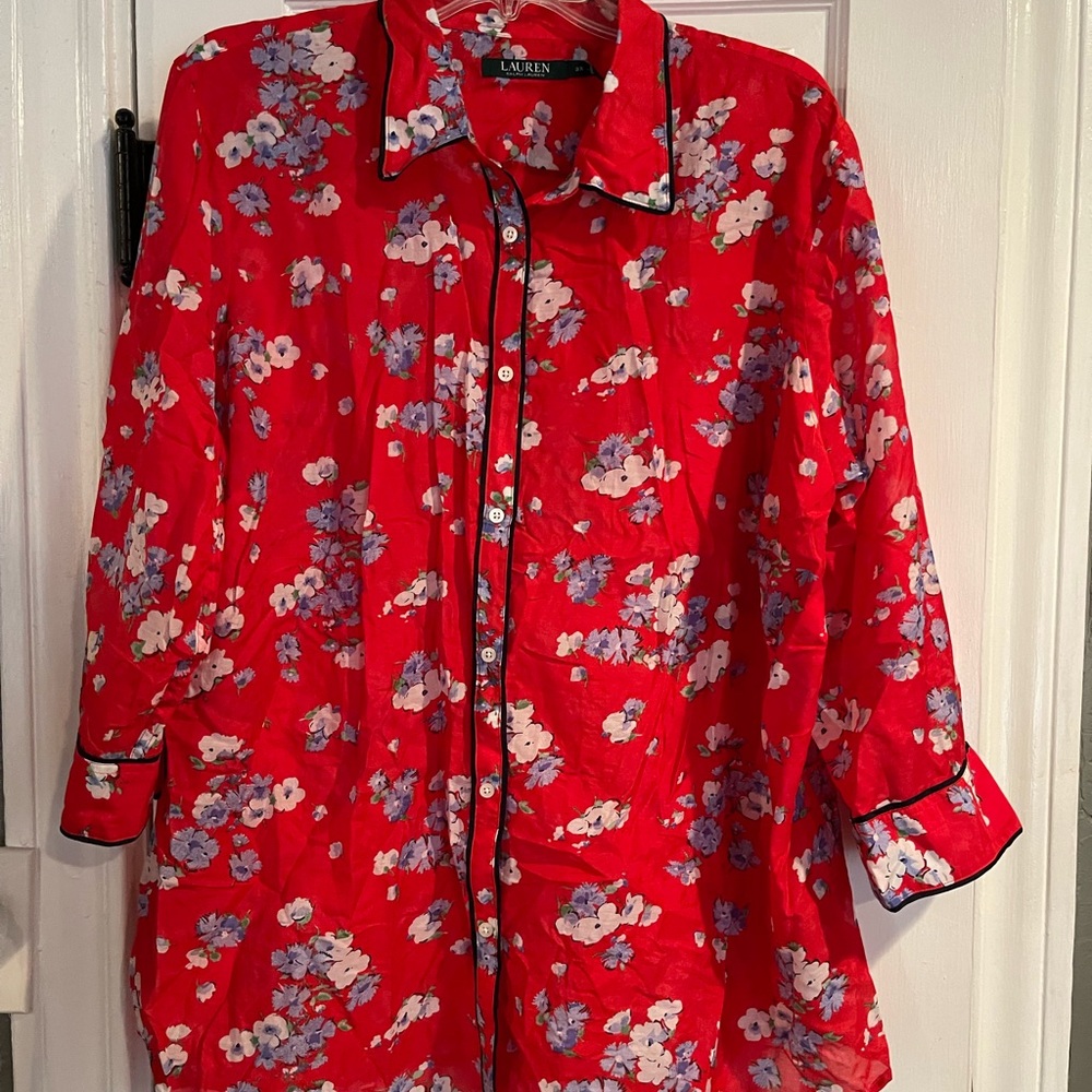 Ralph Lauren dress shirt, size 3X, buttoned down, 3/4 sleeve, never worn!